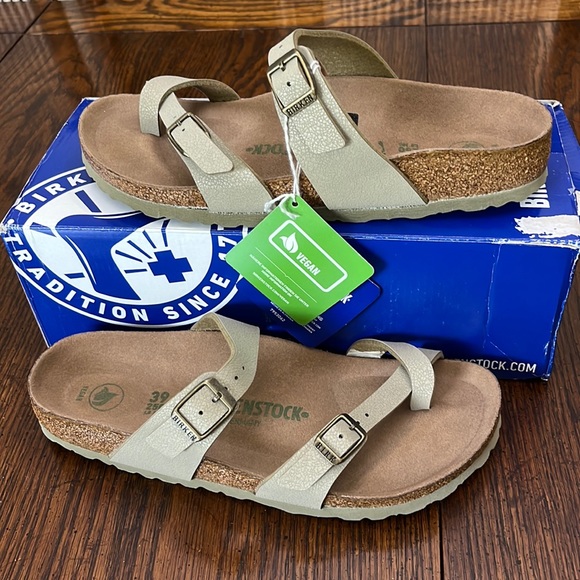 Birkenstock | Shoes | Birkenstock Mayari Grained Faded Khaki Narrow Fit Mk | Poshmark